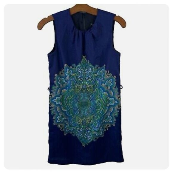 Zara Mandala Sleeveless Shift Dress -M. B68 - Picture 3 of 8